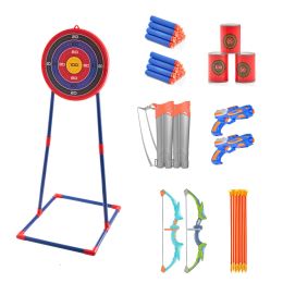 Bow and Arrow Set for Kids, 2 Pack LED Light Up Archery Set with 20 Suction Cup Arrows, Standing Target, 2 Quivers, 2 Guns, 20 Soft Bullets
