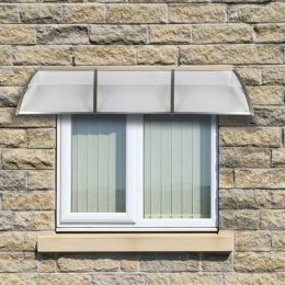 HT-300 X 100' Household Application Door & Window Rain Cover Eaves Transparent Board & Gray Holder (Option: defaulttitle)