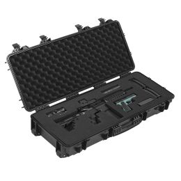 Hard Rifle Case, Lockable Rifle Case with 4 Layers Pre-cut Foams, 36 in Gun Storage with Wheels (Default: Default)