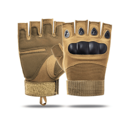JupiterGear Tactical Fingerless Airsoft Gloves for Outdoor Sports (Color: Tan, size: XL)