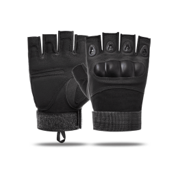 JupiterGear Tactical Fingerless Airsoft Gloves for Outdoor Sports (Color: Black, size: M)
